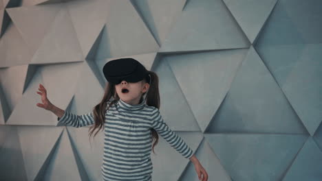 child using a vr headset