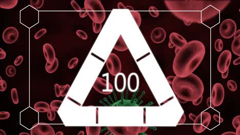 white triangle loading with red blood cells being infected 4k