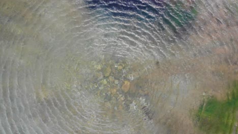 Aerial-downward-artistic-view-of-water-in-a-rock-pool