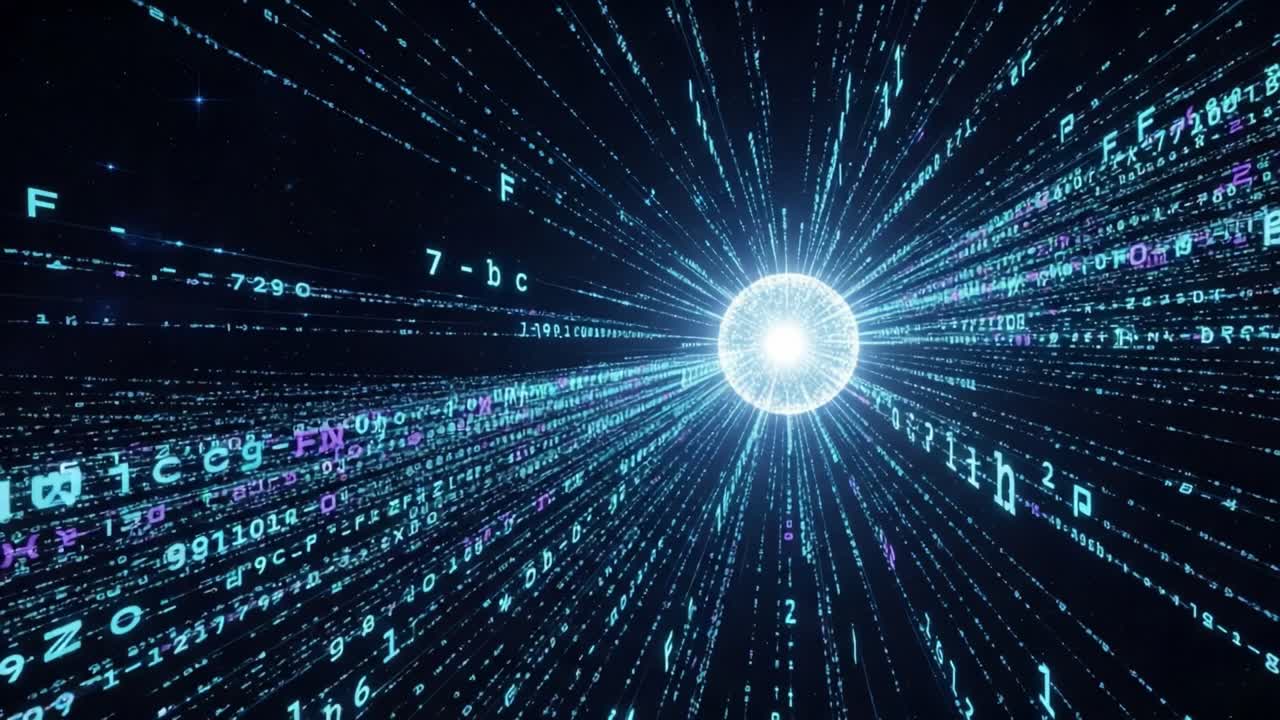 A Dynamic Visualization of Information Flow: Exploring the Universe of Data Through Abstract Representation of Light and Numbers