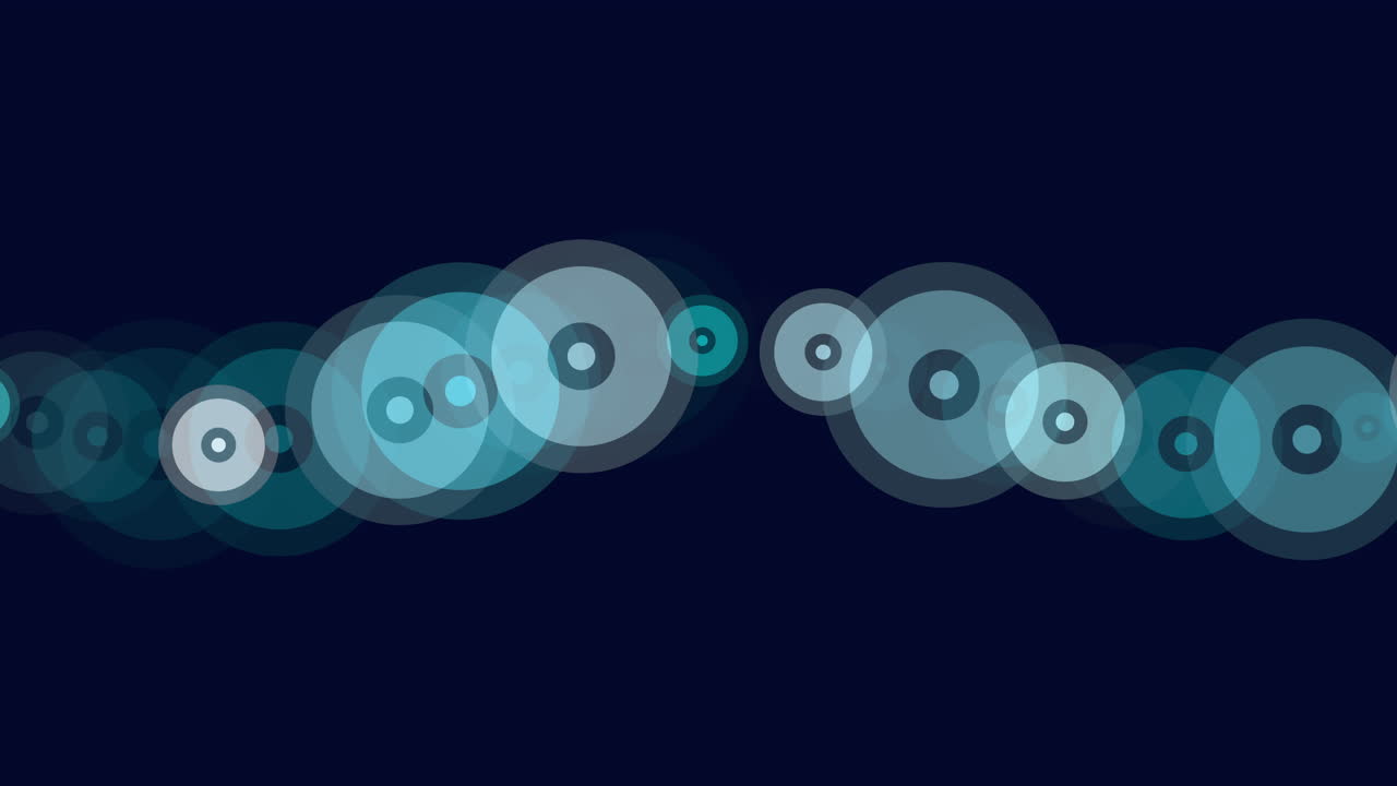 검은 그라데이션에 파도에 네온 무지개 추상 반지 패턴