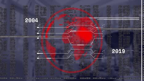 animación del procesamiento de datos financieros en la oficina