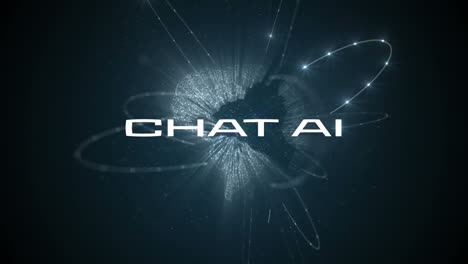 animación de texto de chat de inteligencia artificial y procesamiento de datos