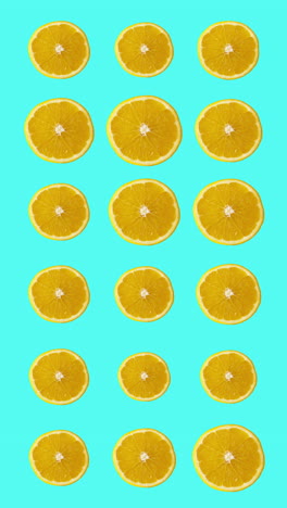 pattern of animated oranges in vertical