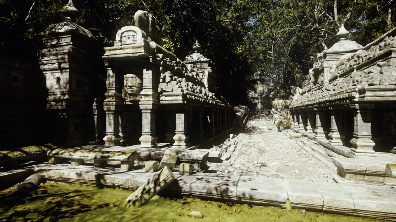 Archeologo fotografa antiche rovine di templi immerse nella natura