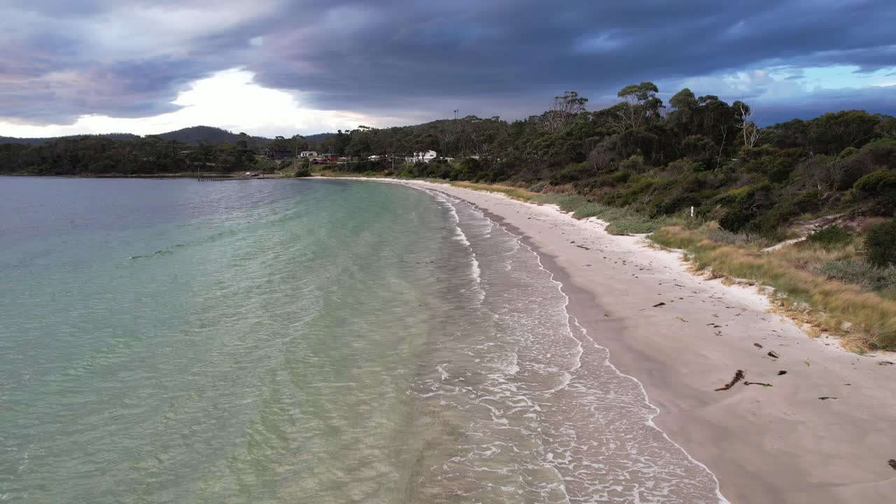 Ocean Waves At White Beach,Tasmania, Australia - Drone Shot
