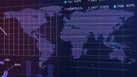 Animation-of-diagrams-and-data-processing-over-world-map-and-stock-market