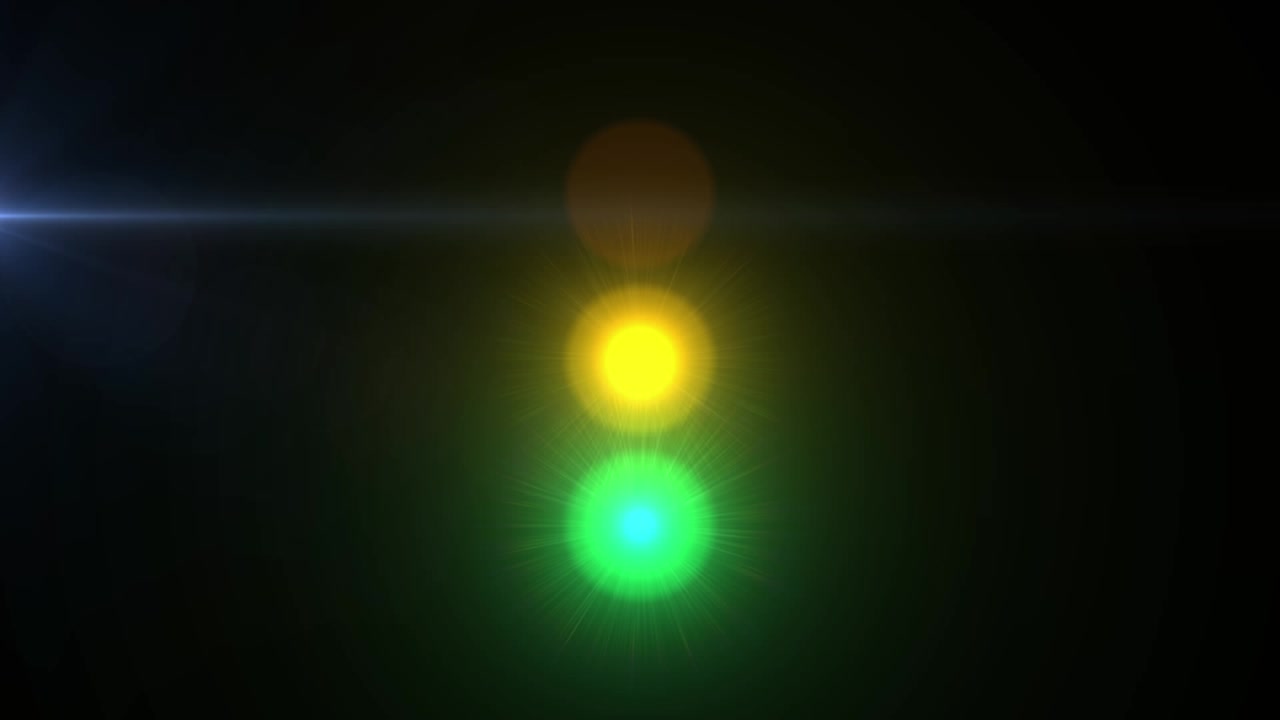 Feu de signalisation animé passant du vert au jaune au rouge.
