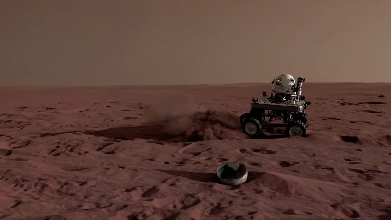 Mars-mönkijä Marsin maisemassa