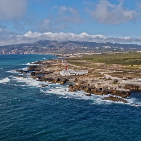 aerial view of the guincho area, with the cabo raso lighthouse