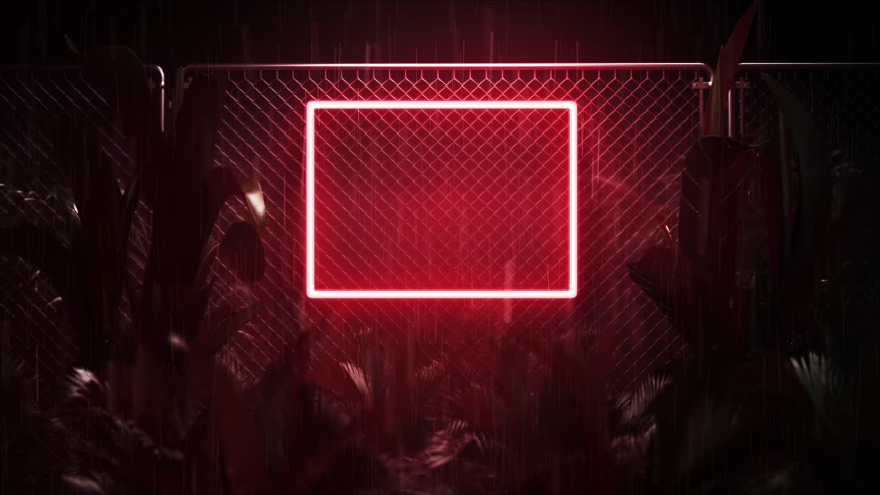 Night jungle with glowing neon