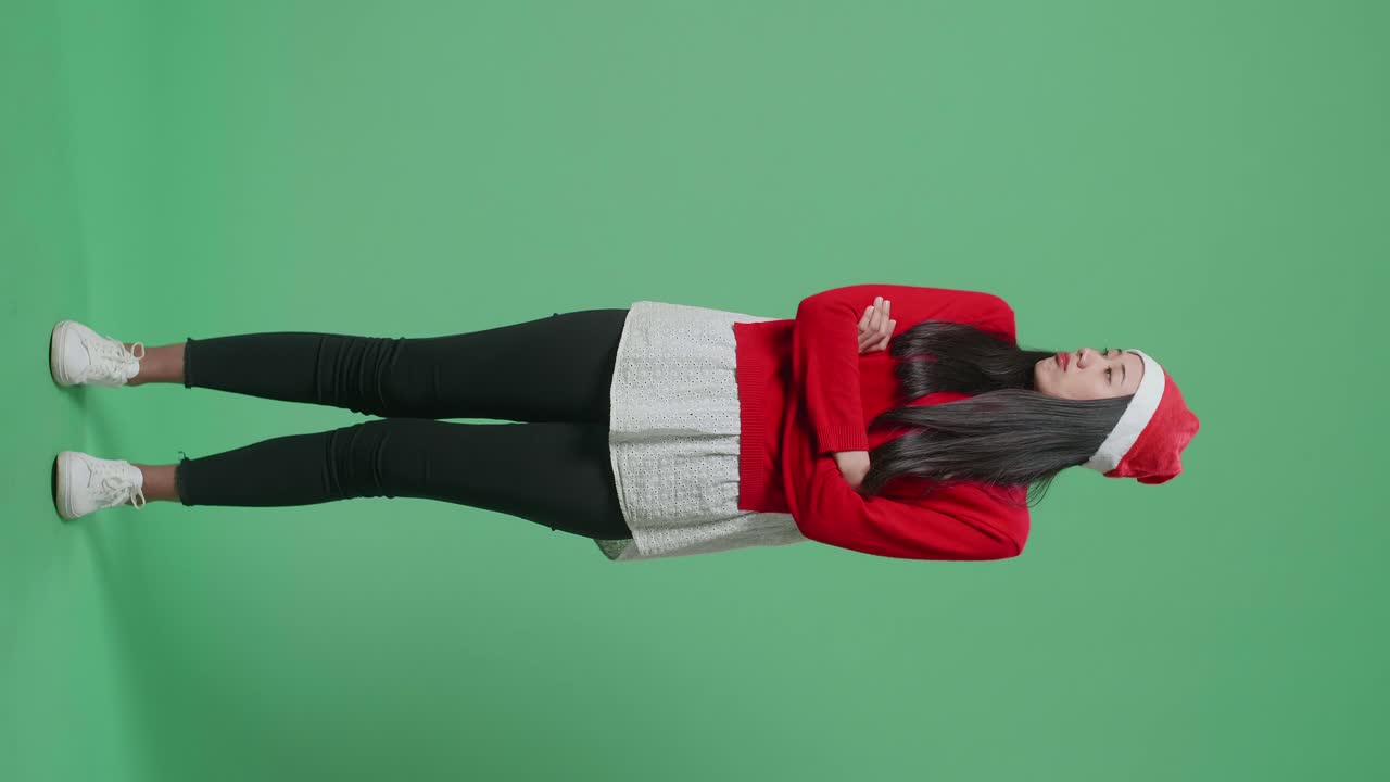 산타 모자를 입은 여자, 실망