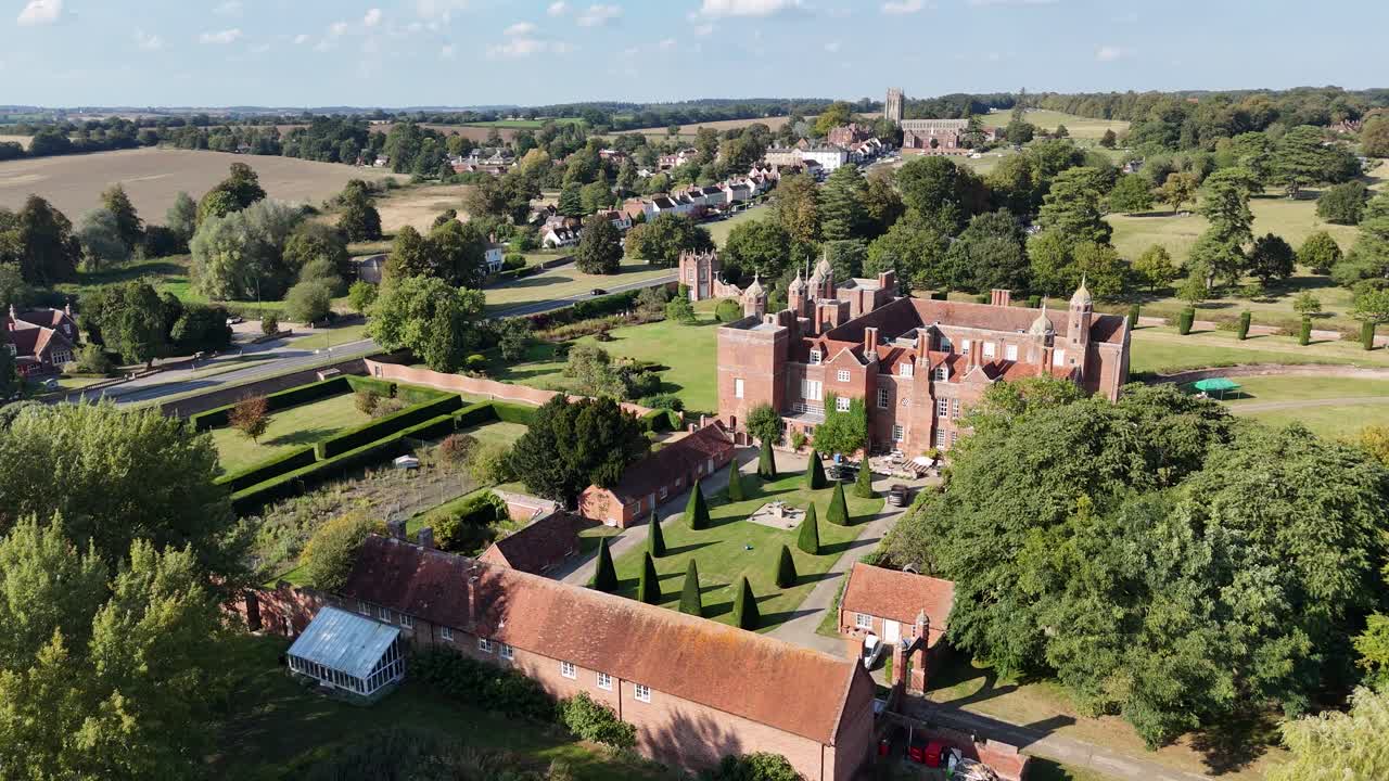 Melford hall suffolk UK drone,aerial