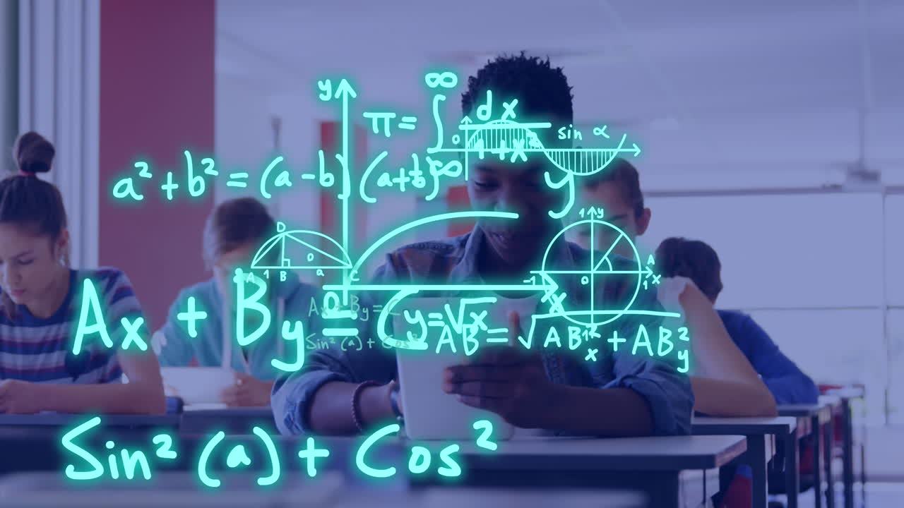 다양한 학교 아이들을 대상으로 방정식의 애니메이션과 데이터 처리가