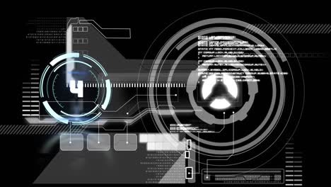 animation of countdown with scope scanning and data processing on screen