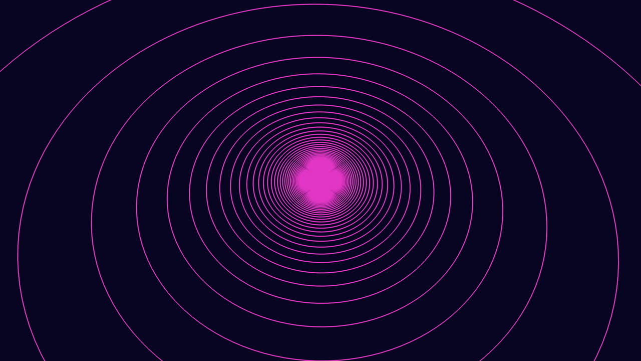 Spiral futuristic circles pattern in vertigo on black gradient