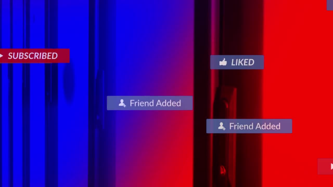 Animation of shapes moving and media icons over server room