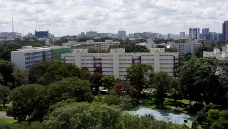 brasilia cityscape, residential studio accommodation, modern architecture