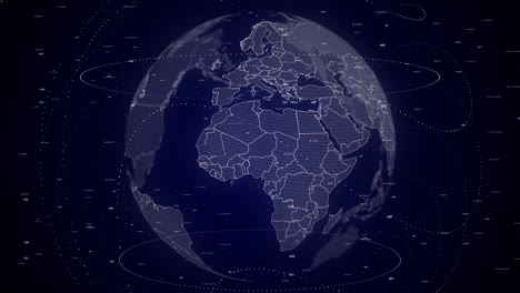 digital globe rotating, zooming in on niger country