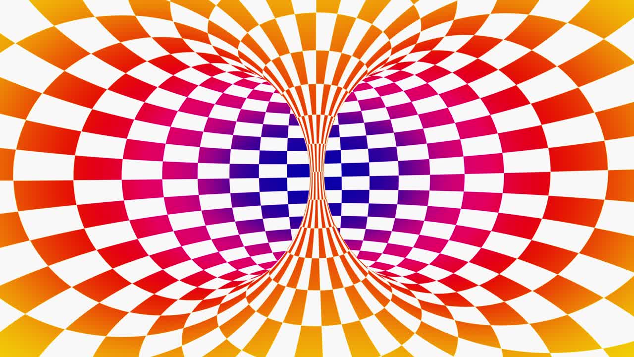 광학적 환상, 다채로운 그라디언트, 체스 스피럴, 추상적인 일러스트레이션, 4k 영화