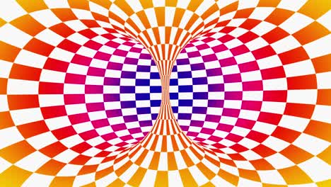 ilusión óptica gradiente colorido espiral de ajedrez ilustración abstracta película en 4k