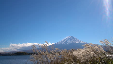 el monte fuji visto desde el lago kawaguchiko , japón