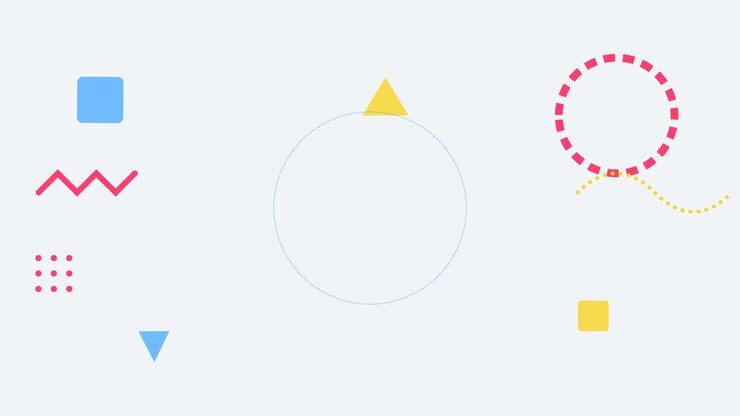 Minimalist Memphis Style Motion Graphics Background with Geometric Shapes