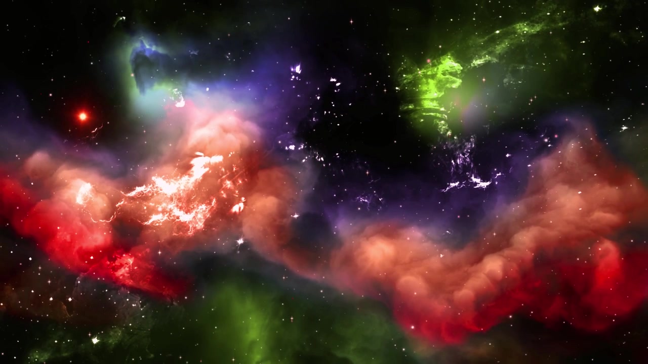 Nebulosa Colorata Dinamica con Stelle nello Spazio