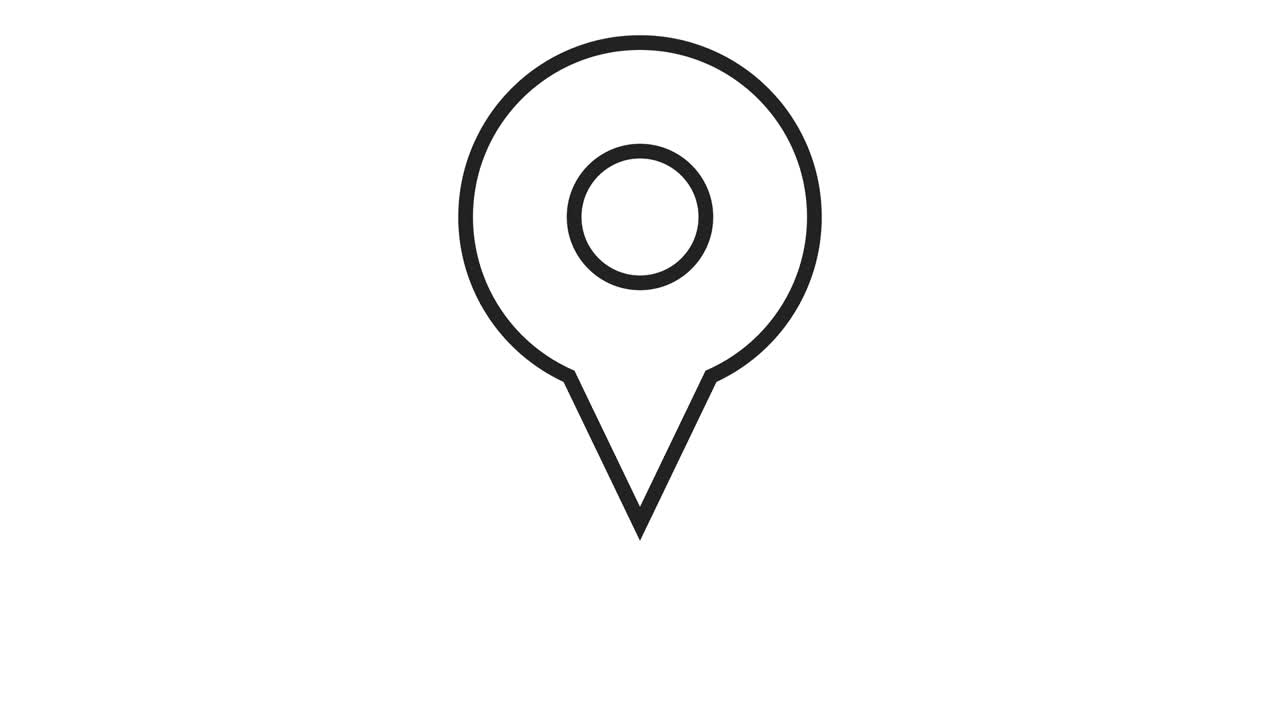 el mapa de navegación y el icono de tres puntos de control rojos. animación de bucle en fondo blanco. resolución 4k.