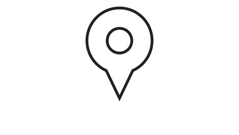 el mapa de navegación y el icono de tres puntos de control rojos. animación de bucle en fondo blanco. resolución 4k.