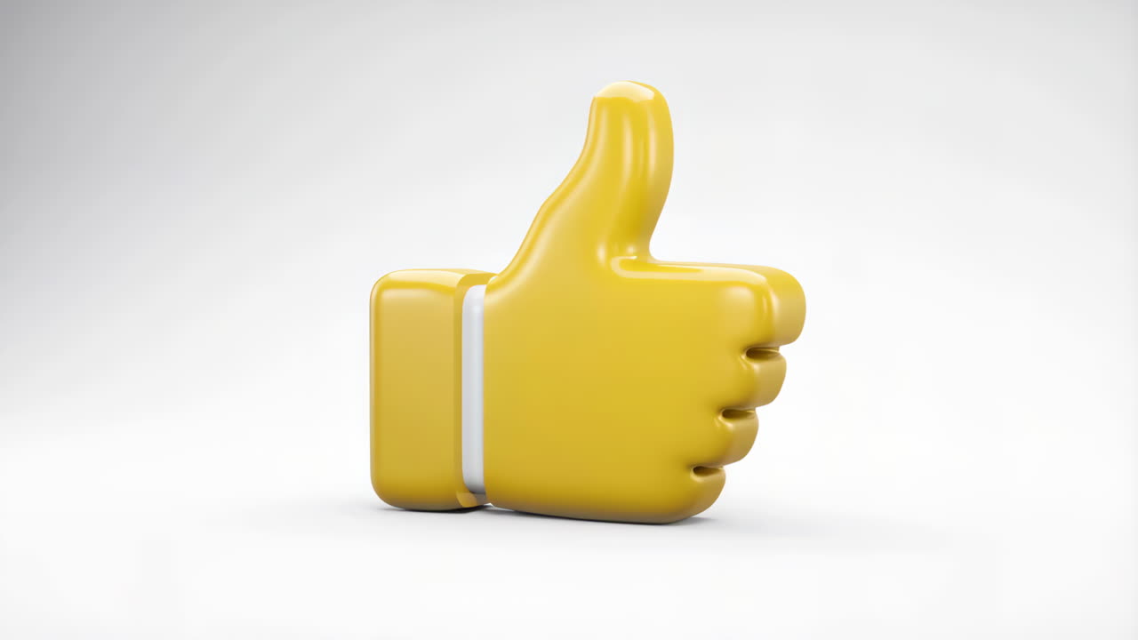 Yellow 3D Thumbs Up Icon