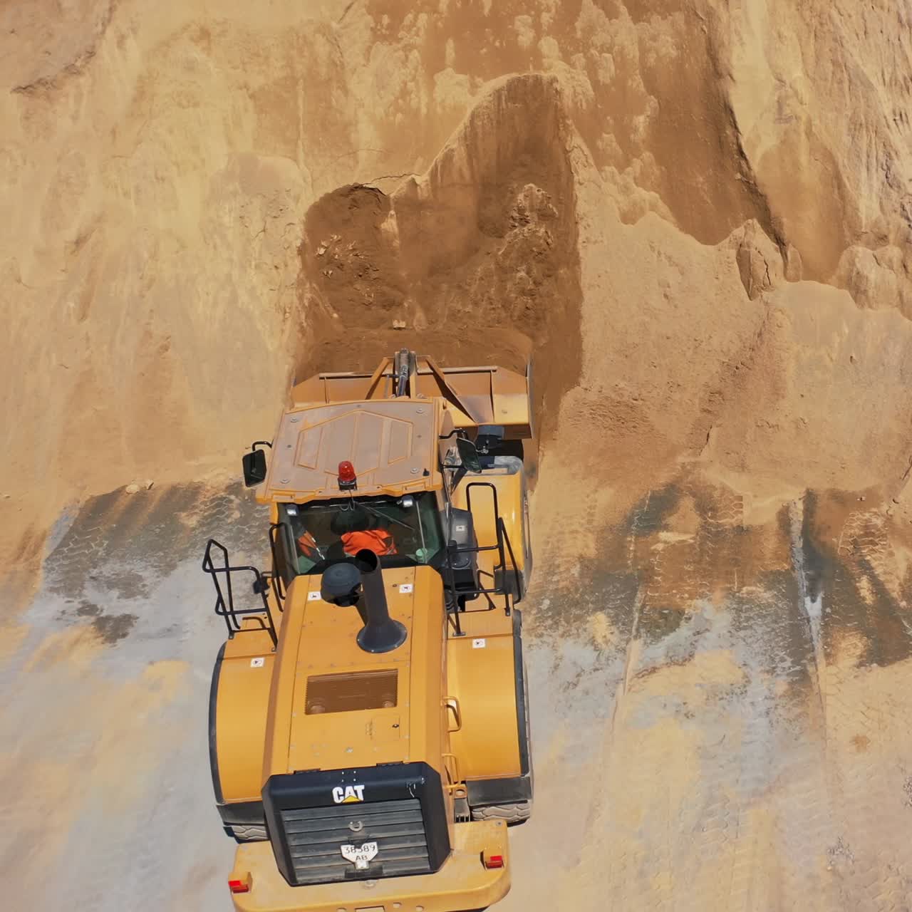Aerial view of construction place