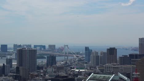 在東京的海和橋的空中景色