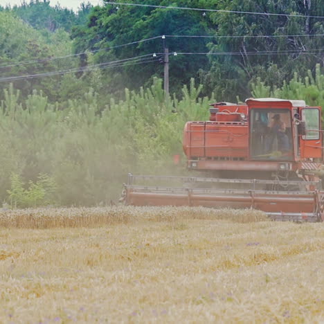 combine harvester in action on the field. combine harvester. harvesting machine for harvesting a wheat field.