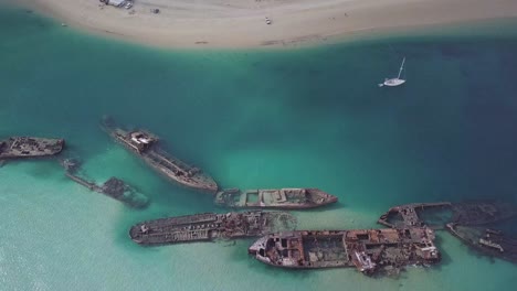 tangalooma bay from above. moreton island