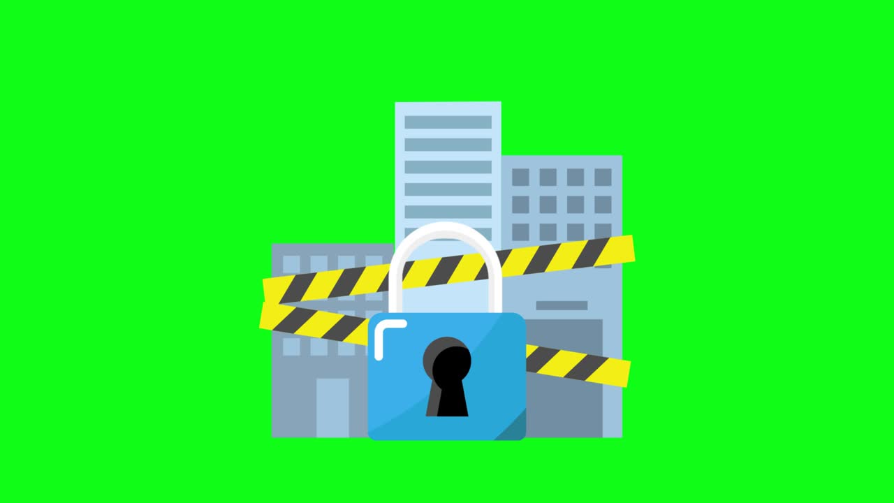 green screen, corona virus ,  lockdown city