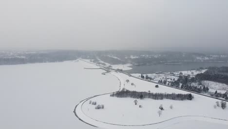 Kaunas-hydroelectric-power-plant-of-Algirdas-Brazauskas-frozen-in-cold-winter-season