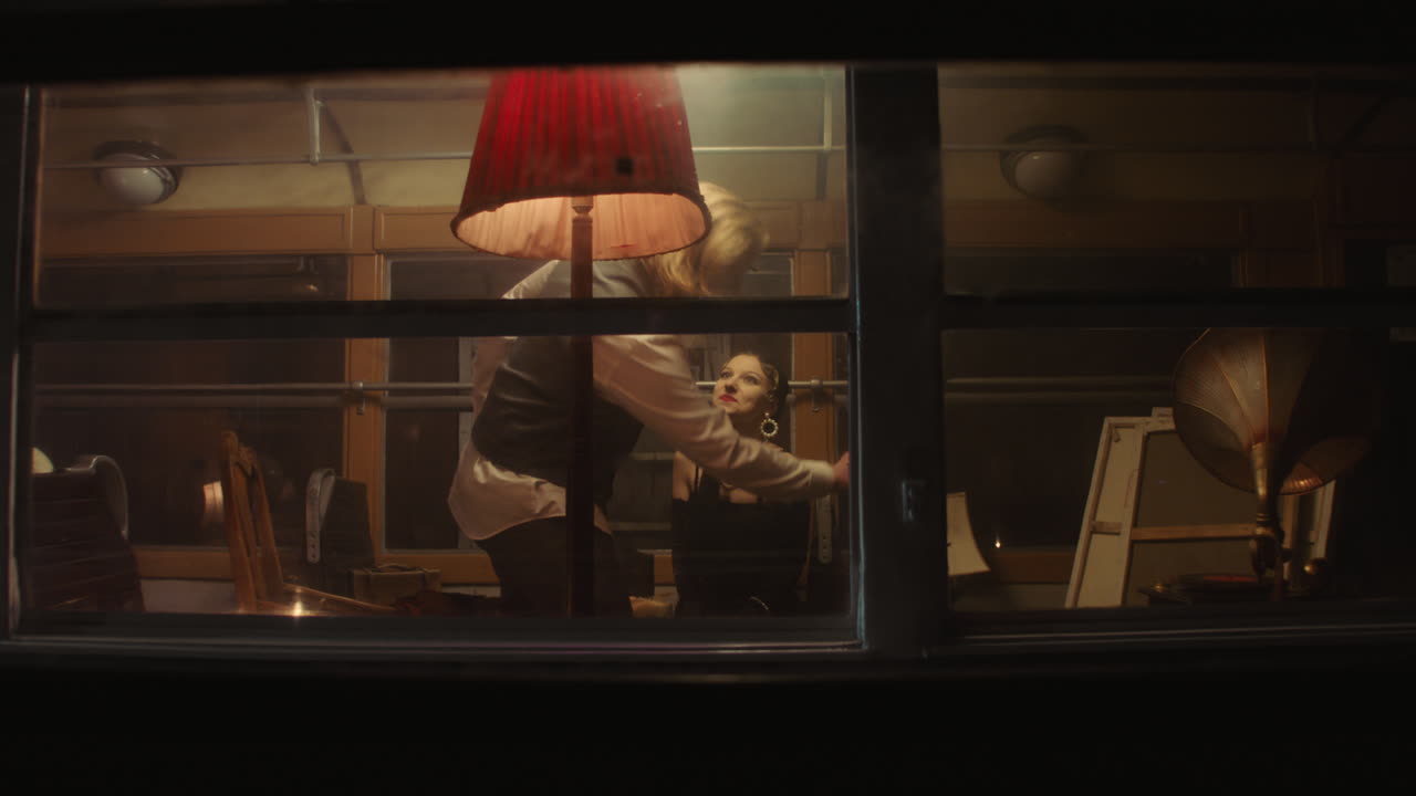 Vintage Train Interior Scene