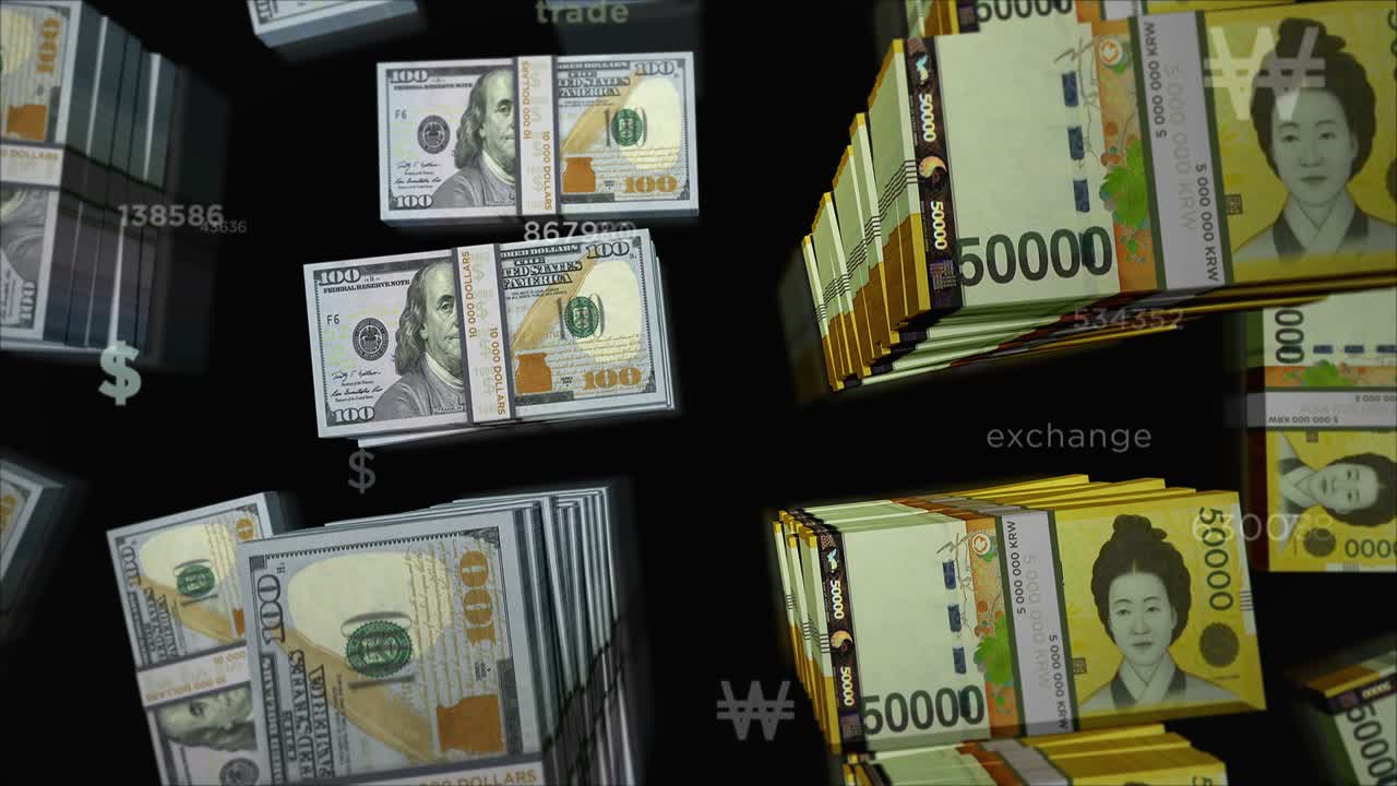 한국은 돈 교환 루프 애니메이션