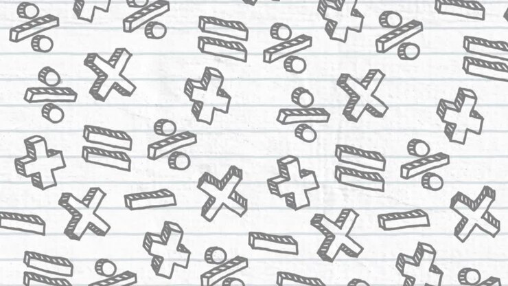 Teleskopikon mod matematiske symboler på hvidt linjeret papir