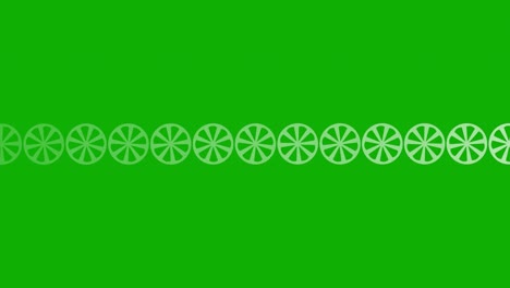ruedas giratorias patrón gráficos de movimiento con fondo de pantalla verde