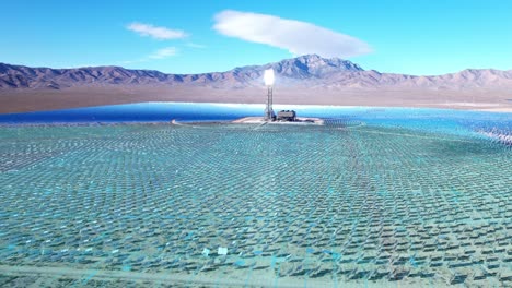 Heliostats-concentrating-solar-thermal-power-to-a-desert-salt-tower---VFX-render