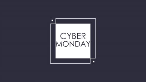 modern cyber monday text in frame on blue gradient