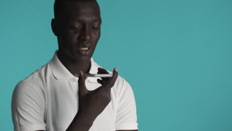 African-american-man-on-blue-background.