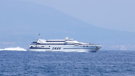 ferry travels across the sea near sorrento