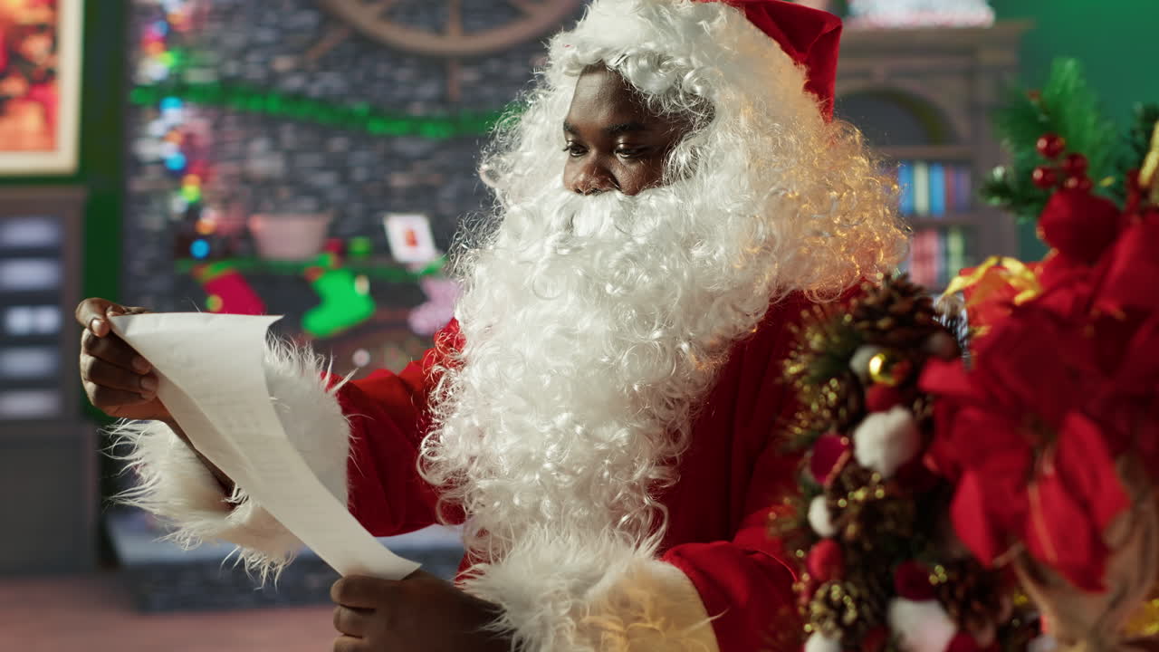 산타클로스가 목록을 읽는 것