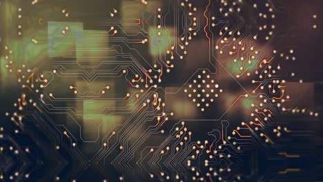 animation of network of connections with moving network processing