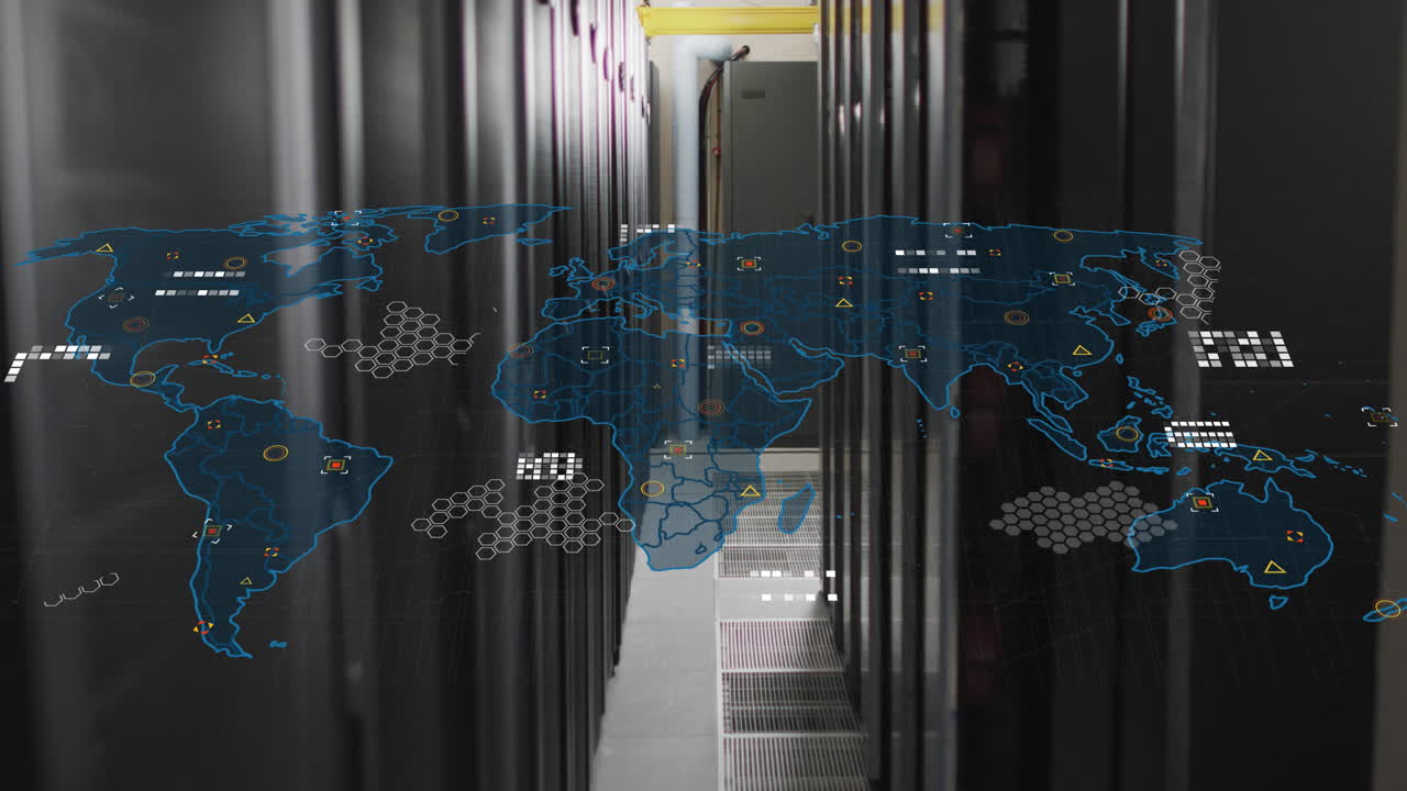 컴퓨터 서버  ⁇ 에 대한 세계 지도의 애니메이션