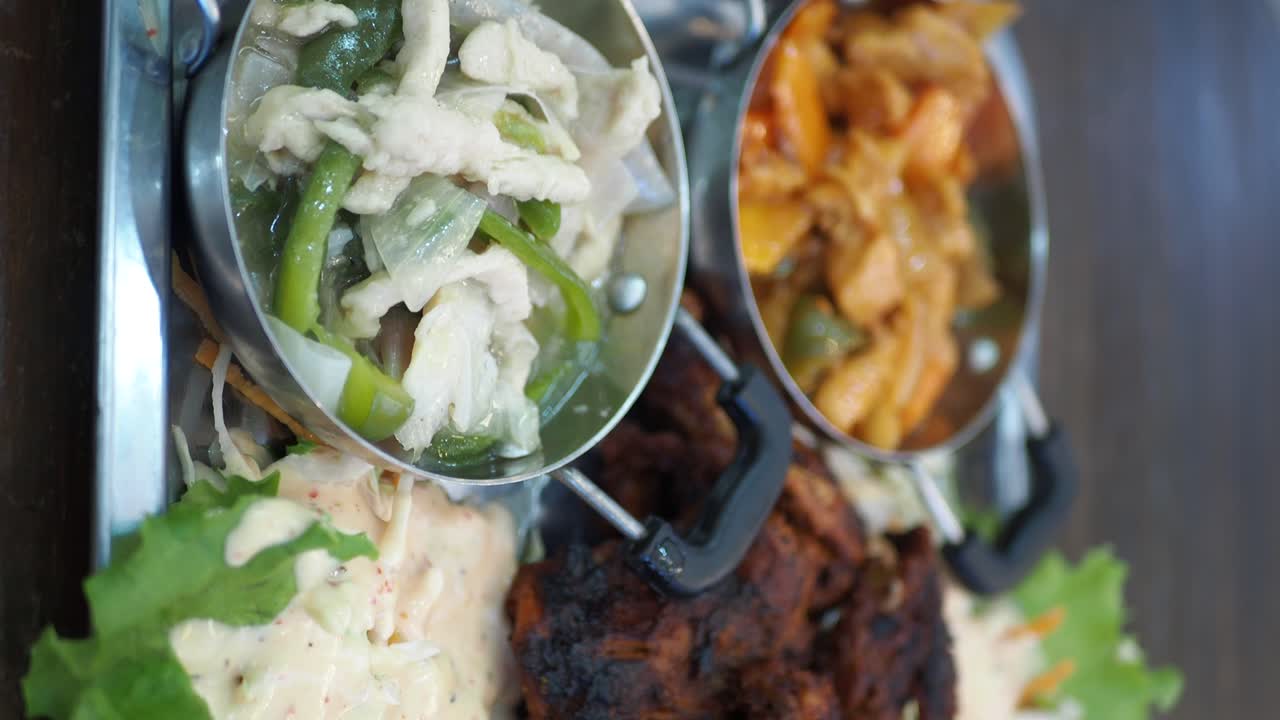 Delicious Meal with Chicken, Rice and Salad