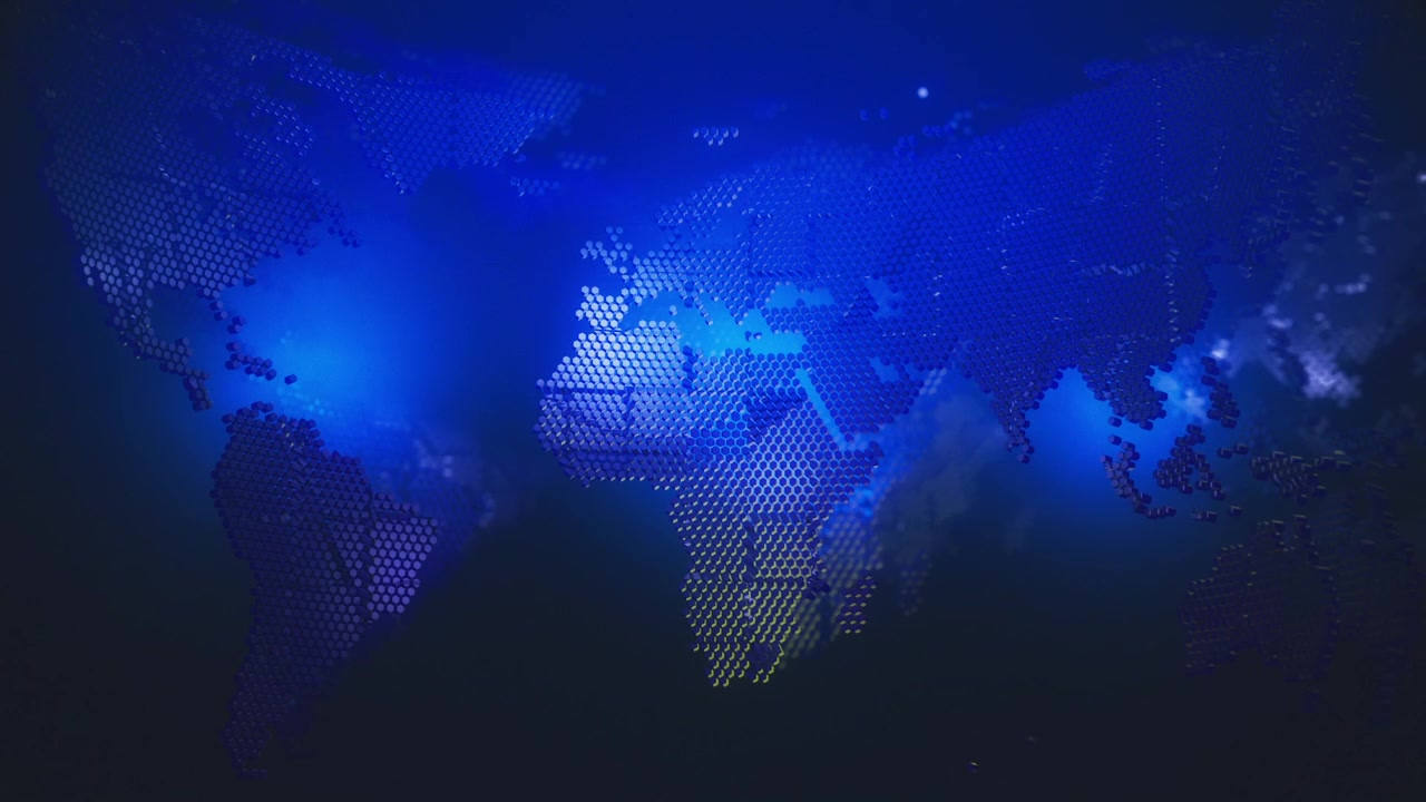 Digital Hexagon World Map Background